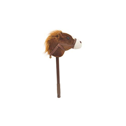 Linzy Adjustable Horse Stick with Sound, Dark Brown, 36