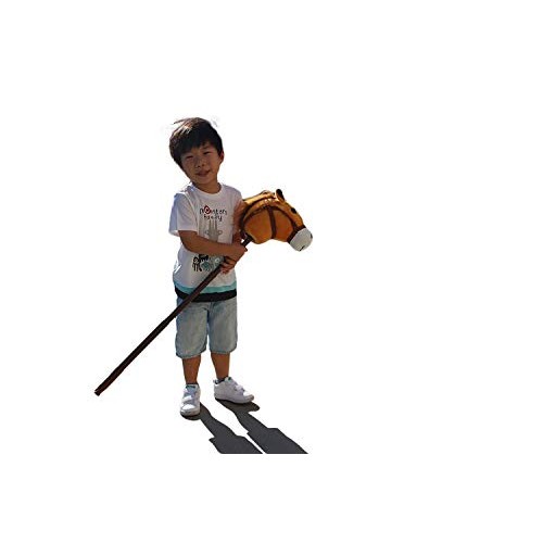 Linzy Adjustable Horse Stick with Sound, Dark Brown, 36