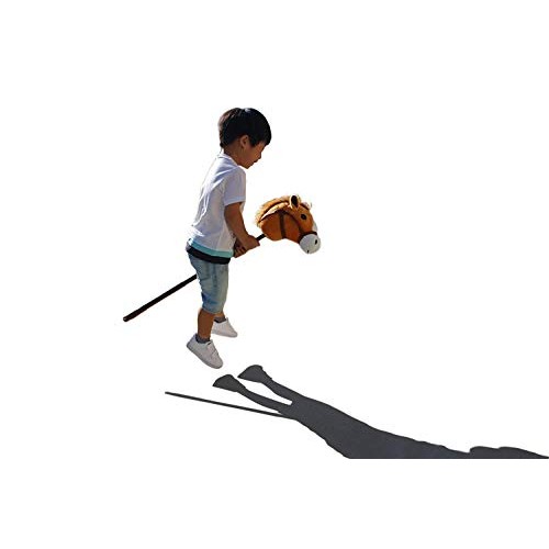 Linzy Adjustable Horse Stick with Sound, Dark Brown, 36