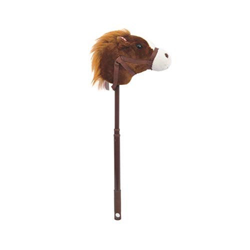 Linzy Adjustable Horse Stick with Sound, Dark Brown, 36