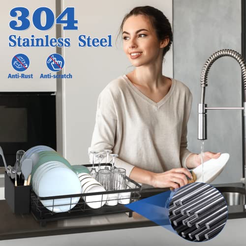 LIONONLY Large Dish Drying Rack with Drainboard, Stainless Steel D...