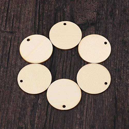 LIOOBO 100PCS Wood Slices for Centerpieces DIY Crafts Wooden Circl...