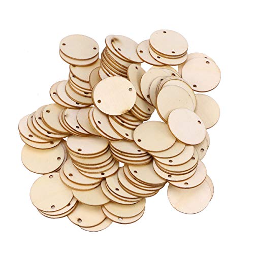 LIOOBO 100PCS Wood Slices for Centerpieces DIY Crafts Wooden Circl...