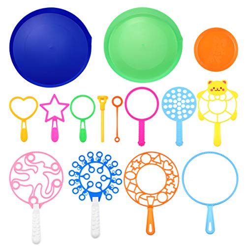 LIOOBO 15PCS Blowing Bubble Blowers Ring Toys Bubble Wand Sets Bub...