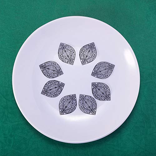 Airssory 100 Pcs Stainless Steel Black Leaf Shape Filigree Hollow ...