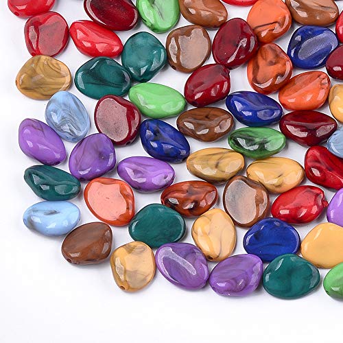 LiQunSweet 100 Pcs Acrylic Beads Imitation Cloud Style Nuggets Mix...