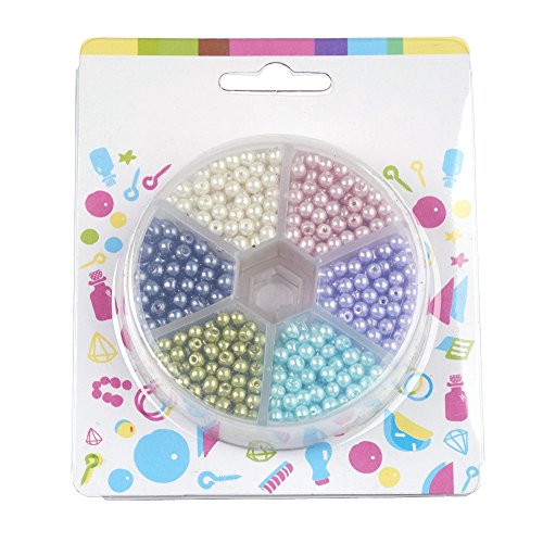 LiQunSweet 4mm 650pcs/box Environmental Dyed Round Glass Pearl Loo...