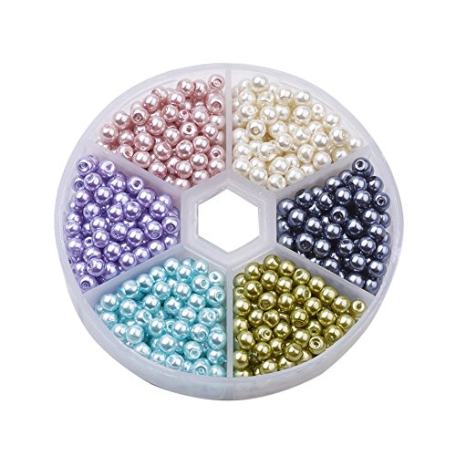 LiQunSweet 4mm 650pcs/box Environmental Dyed Round Glass Pearl Loo...