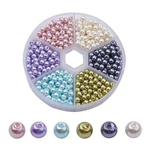 LiQunSweet 4mm 650pcs/box Environmental Dyed Round Glass Pearl Loo...