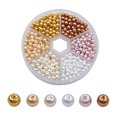 LiQunSweet 4mm 650pcs/box Environmental Dyed Round Glass Pearl Loo...