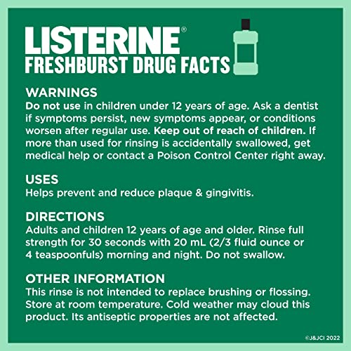 Listerine - 8679 Freshburst Antiseptic Mouthwash with Germ-Killing...