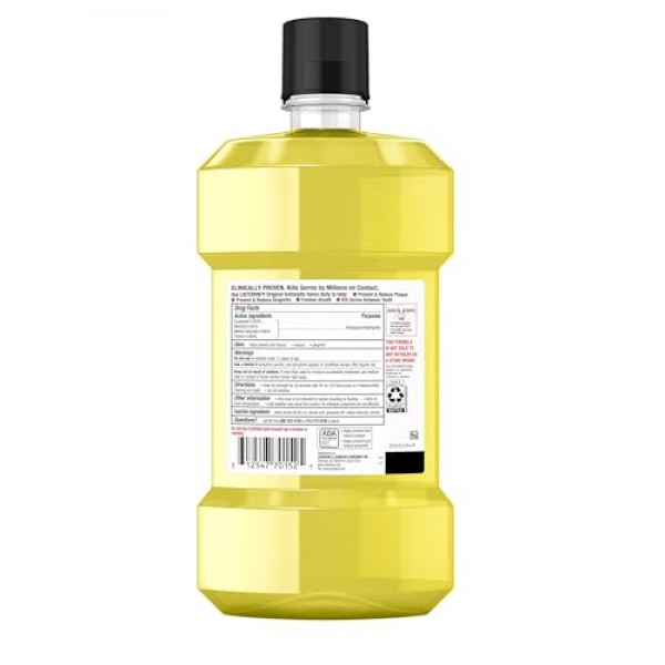 Listerine Original Antiseptic Oral Care Mouthwash to Kill 99% of G...