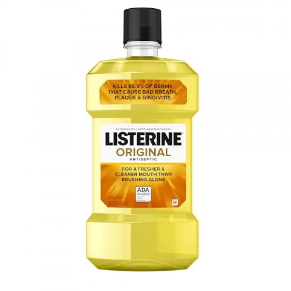 Listerine Original Antiseptic Oral Care Mouthwash to Kill 99% of G...