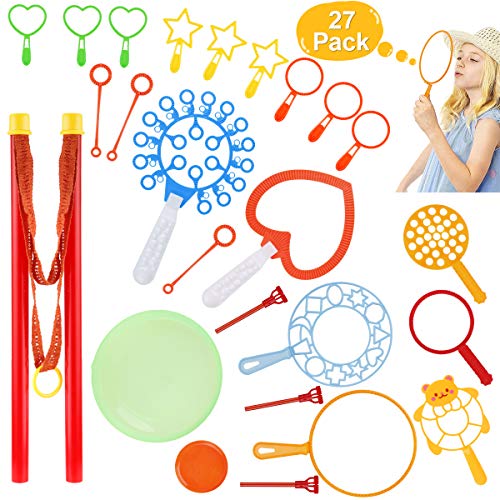 Bubble Wands Set, Plastic Colorful Big Bubbles Wand Blower Kit Kid...