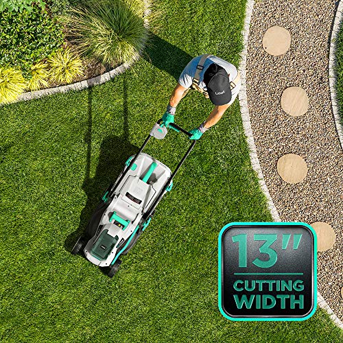 Litheli 20V Cordless 13 inches Brushless Lawn Mower, with 4Ah Batt...