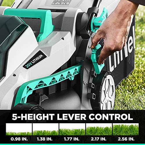 Litheli 20V Cordless 13 inches Brushless Lawn Mower, with 4Ah Batt...