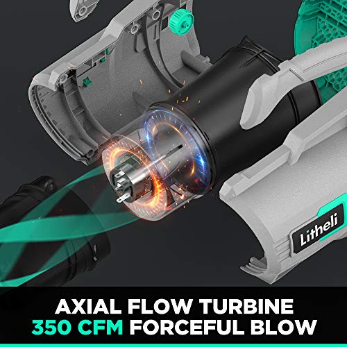 Litheli 20V Cordless Battery Leaf Blower, 4.0Ah Battery& Charger, ...