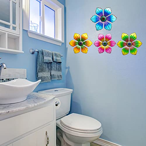 LITIALLY 4PCS Metal Flowers Outdoor Wall Decor, 6 Inch Metal Garde...
