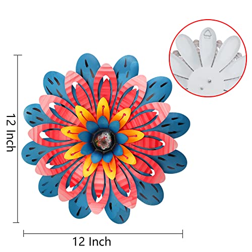 LITIALLY Outdoor Metal Flower Wall Art Garden Decor Cute Flowers D...