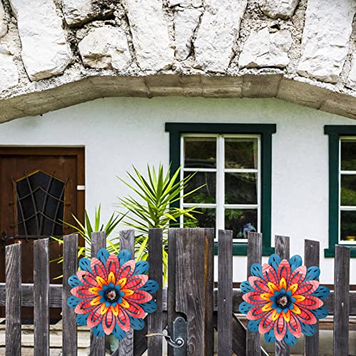 LITIALLY Outdoor Metal Flower Wall Art Garden Decor Cute Flowers D...