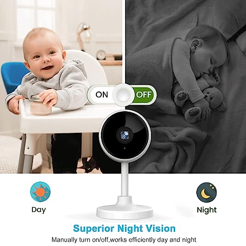 Indoor Camera, Cameras for Home Security with Night Vision, Pet Ca...