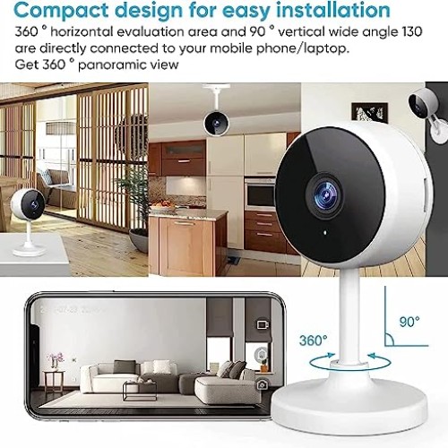 Indoor Camera, Cameras for Home Security with Night Vision, Pet Ca...