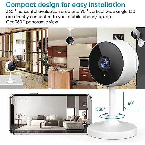 Indoor Camera, Cameras for Home Security with Night Vision, Pet Ca...
