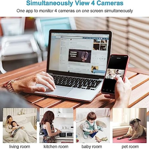 Indoor Camera, Cameras for Home Security with Night Vision, Pet Ca...