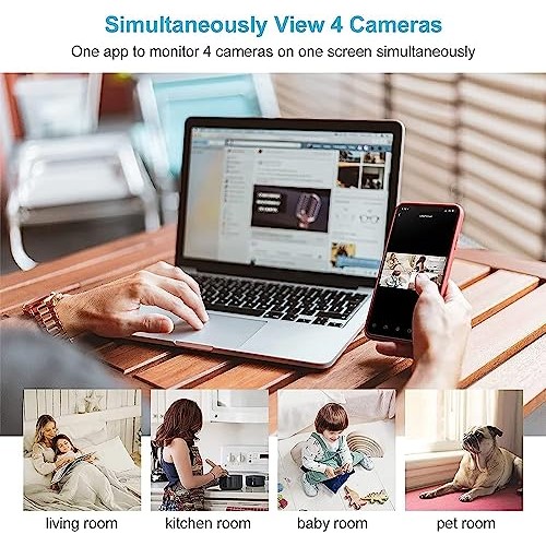 Indoor Camera, Cameras for Home Security with Night Vision, Pet Ca...