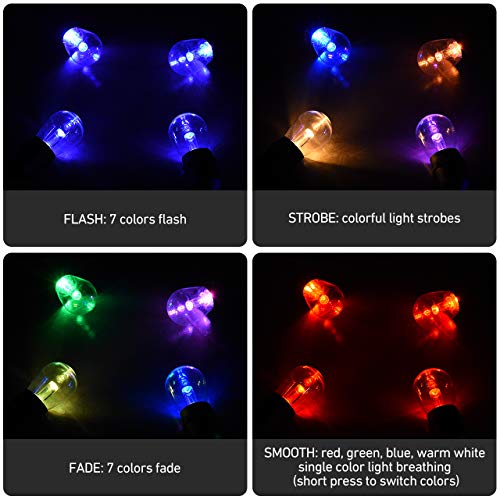 LITOM LED Outdoor String Lights, 48FT RGB 13 Colors Changing with ...