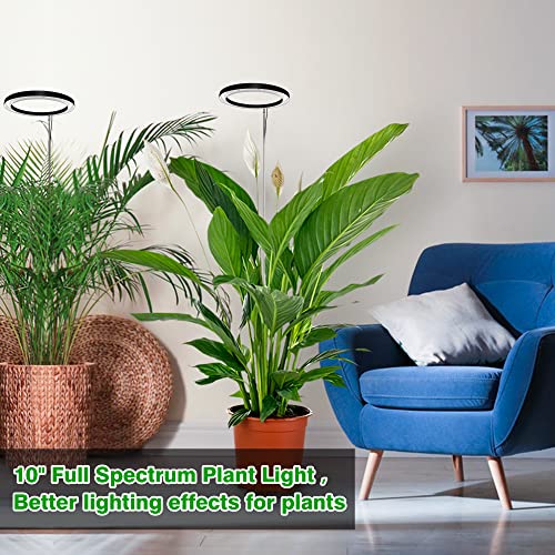 10 LED Ring Grow Lights for Indoor Plants, 160LEDs 6000K Full Spe...