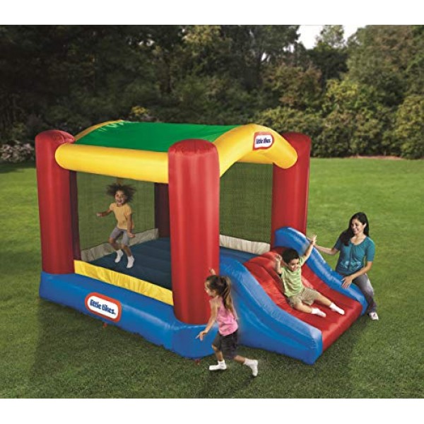 Little Tikes Jump n Slide Bouncer with Arched Canopy Overhead Cov...