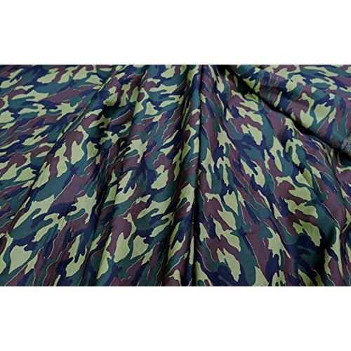 Army Camouflage Green Brown 100% Cotton Fabric 44 W