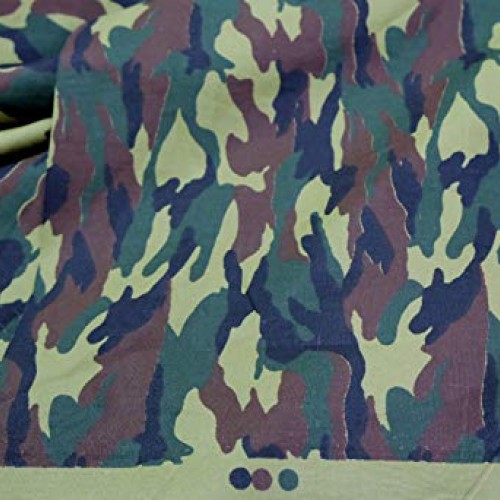 Army Camouflage Green Brown 100% Cotton Fabric 44 W