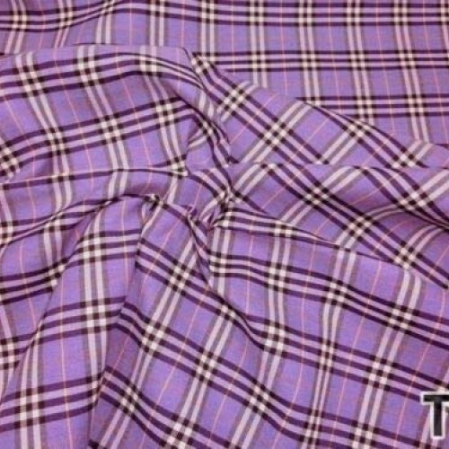 Plaid Tartan Woven Cotton Fabric Material 44 W by Yard Purple