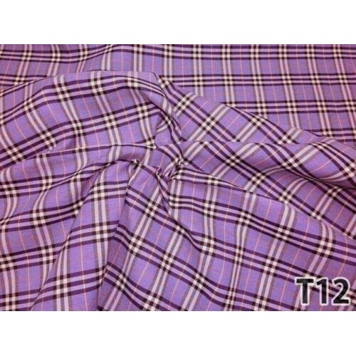 Plaid Tartan Woven Cotton Fabric Material 44 W by Yard Purple