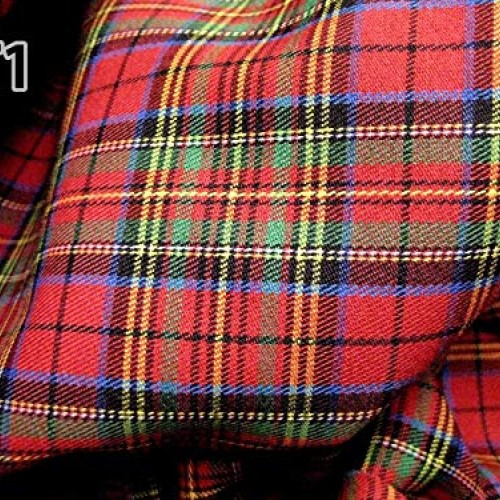 Red Blue Green Mini Stuart Scotch Plaid Tartan Cotton Fabric 44 W