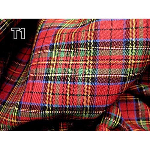 Red Blue Green Mini Stuart Scotch Plaid Tartan Cotton Fabric 44 W