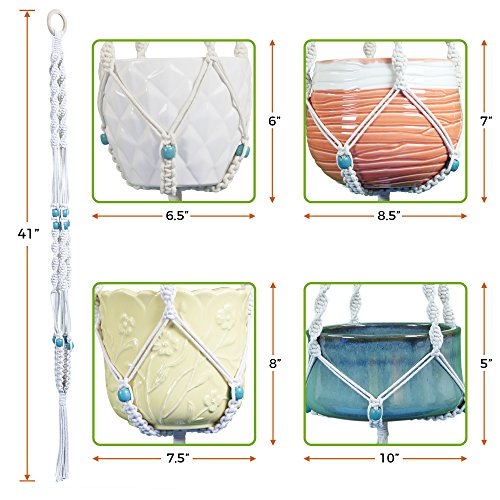 Livalaya Macrame Plant Hanger Hanging Planter - Indoor Outdoor Mac...