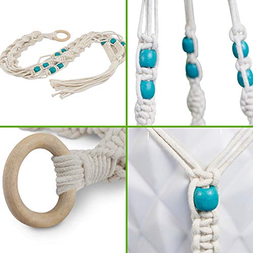 Livalaya Macrame Plant Hanger Hanging Planter - Indoor Outdoor Mac...