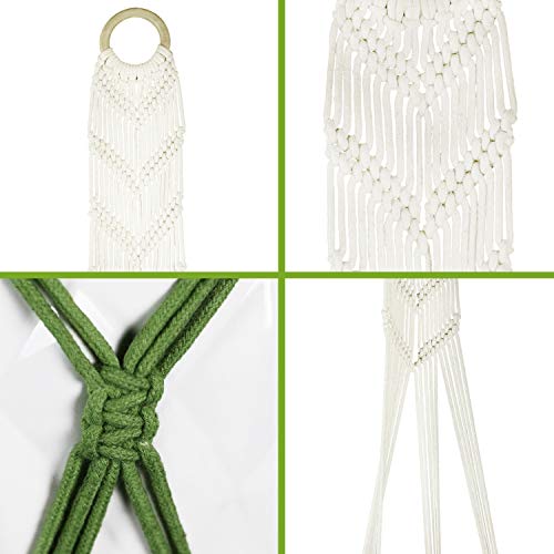 Livalaya Macrame Plant Hangers Wall Planter - Green Ombre 48 Inch,...