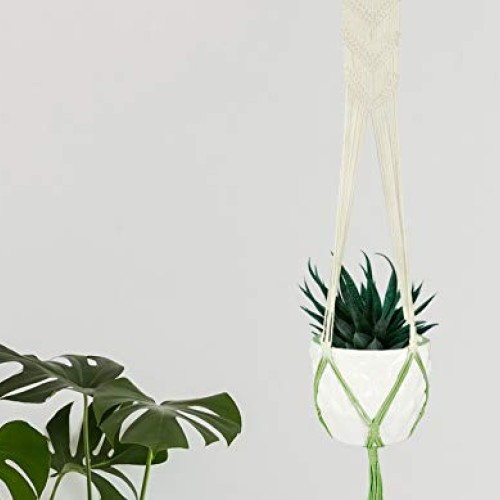 Livalaya Macrame Plant Hangers Wall Planter - Green Ombre 48 Inch,...