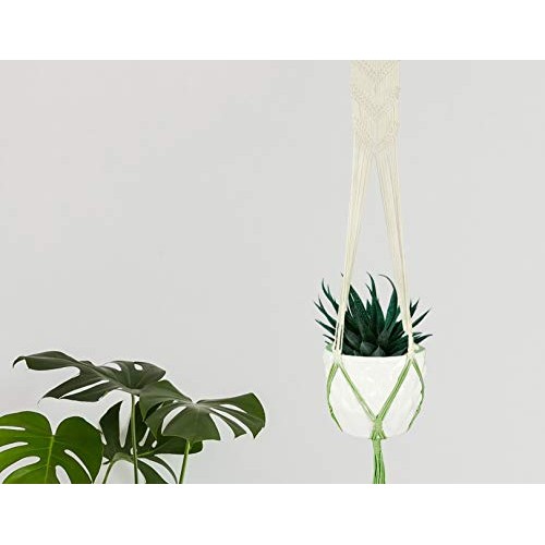Livalaya Macrame Plant Hangers Wall Planter - Green Ombre 48 Inch,...
