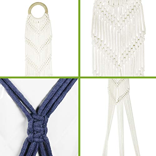 Livalaya Macrame Plant Hangers Wall Planter - Grey Ombre 48 Inch, ...