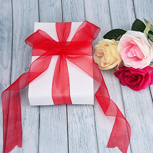 Livder 3 Rolls Christmas Sheer Chiffon Ribbons 1.5 Inches x 49 Yar...
