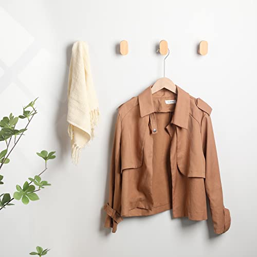 LIVESO Wood Wall Hooks, Modern Minimalist Wood Hooks Wall Mounted,...