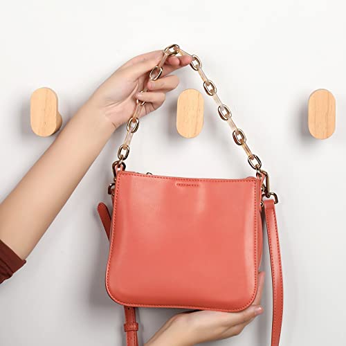 LIVESO Wood Wall Hooks, Modern Minimalist Wood Hooks Wall Mounted,...