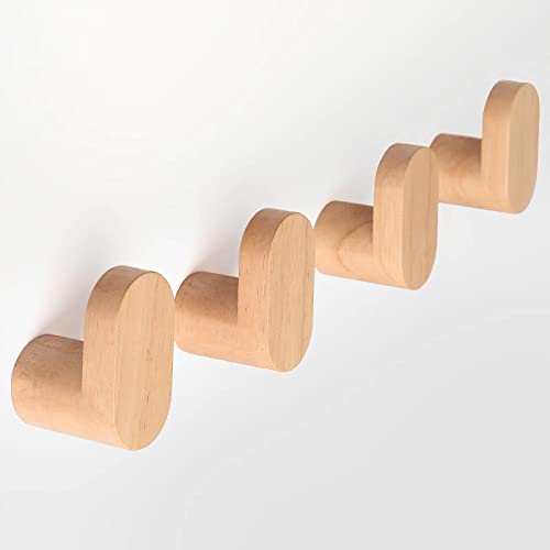 LIVESO Wood Wall Hooks, Modern Minimalist Wood Hooks Wall Mounted,...
