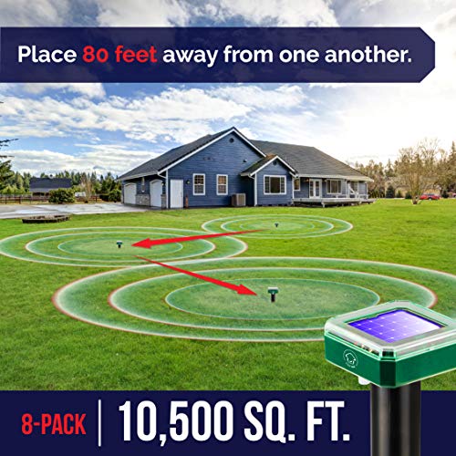 Livin’ Well Solar Ultrasonic Pest Repeller Stakes - 8pk Outdoor Pe...