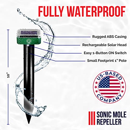 Livin’ Well Solar Ultrasonic Pest Repeller Stakes - 8pk Outdoor Pe...